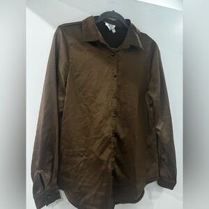 Princess Polly Bronze Satin Blouse